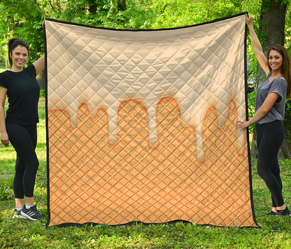 Vanilla Ice Cream Melted Print Quilt
