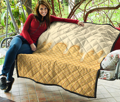 Vanilla Ice Cream Melted Print Quilt