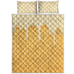 Vanilla Ice Cream Melted Print Quilt Bed Set