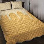 Vanilla Ice Cream Melted Print Quilt Bed Set