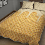 Vanilla Ice Cream Melted Print Quilt Bed Set