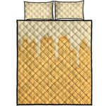 Vanilla Ice Cream Melted Print Quilt Bed Set