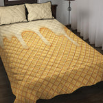 Vanilla Ice Cream Melted Print Quilt Bed Set
