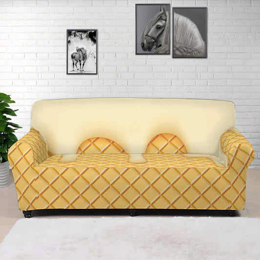Vanilla Ice Cream Melted Print Sofa Cover