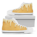 Vanilla Ice Cream Melted Print White High Top Sneakers