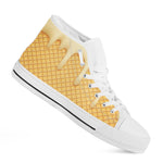 Vanilla Ice Cream Melted Print White High Top Shoes