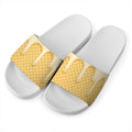 Vanilla Ice Cream Melted Print White Slide Sandals