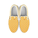 Vanilla Ice Cream Melted Print White Slip On Shoes