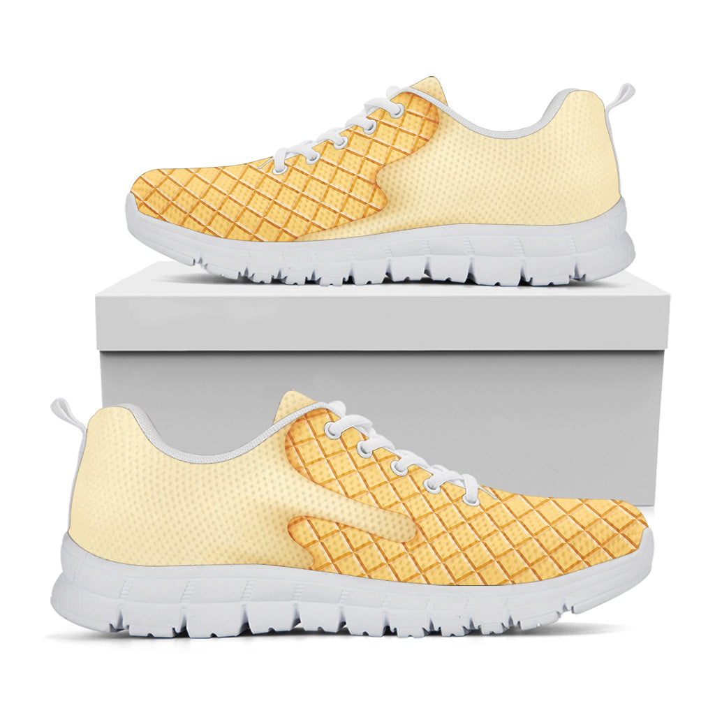 Vanilla Ice Cream Melted Print White Sneakers