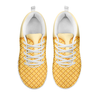 Vanilla Ice Cream Melted Print White Sneakers
