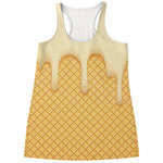 Vanilla Ice Cream Melted Print Women's Racerback Tank Top