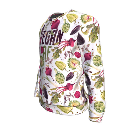 Vegan AF Vegetable Print Unisex Crewneck Sweatshirt GearFrost