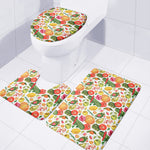 Vegan Fruits And Vegetables Print 3 Piece Bath Mat Set