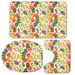 Vegan Fruits And Vegetables Print 3 Piece Bath Mat Set