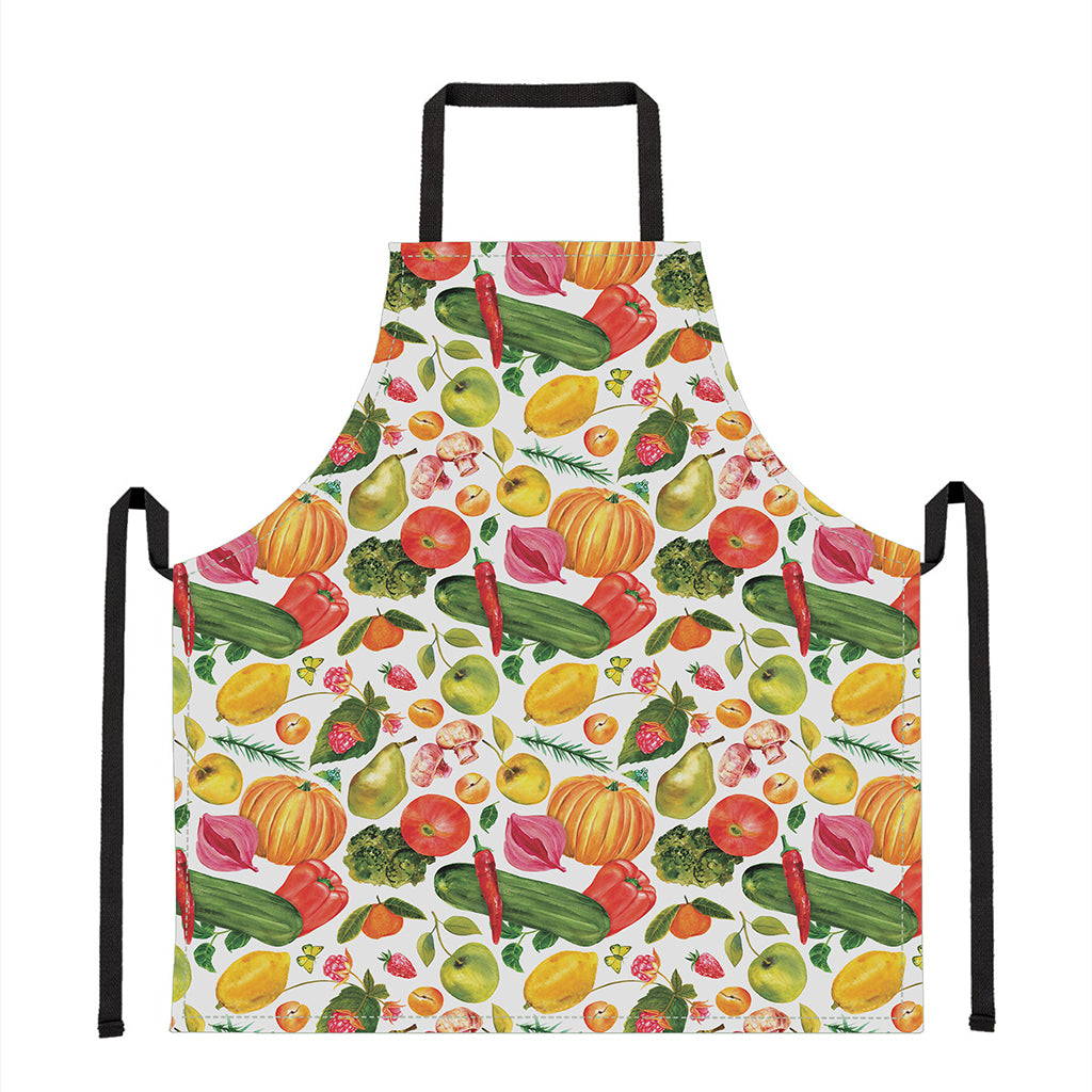 Vegan Fruits And Vegetables Print Apron