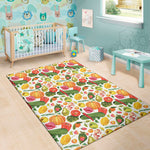 Vegan Fruits And Vegetables Print Area Rug