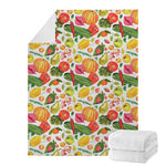 Vegan Fruits And Vegetables Print Blanket