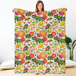Vegan Fruits And Vegetables Print Blanket