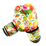 Vegan Fruits And Vegetables Print Boxing Gloves