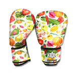 Vegan Fruits And Vegetables Print Boxing Gloves