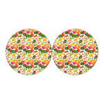 Vegan Fruits And Vegetables Print Car Coasters