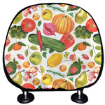 Vegan Fruits And Vegetables Print Car Headrest Covers