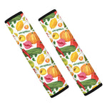Vegan Fruits And Vegetables Print Car Seat Belt Covers