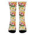 Vegan Fruits And Vegetables Print Crew Socks