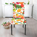 Vegan Fruits And Vegetables Print Dining Chair Slipcover