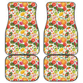 Vegan Fruits And Vegetables Print Front and Back Car Floor Mats
