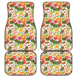 Vegan Fruits And Vegetables Print Front and Back Car Floor Mats