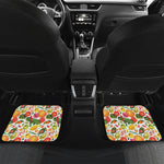 Vegan Fruits And Vegetables Print Front and Back Car Floor Mats