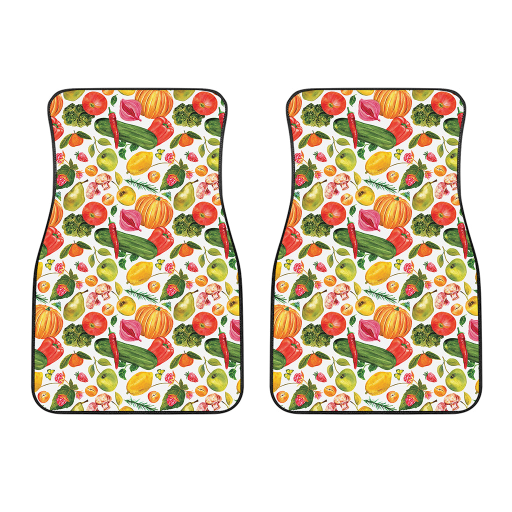 Vegan Fruits And Vegetables Print Front Car Floor Mats