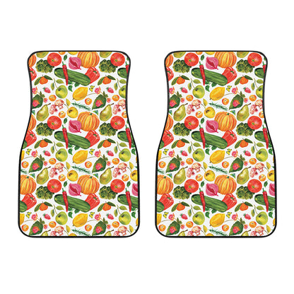 Vegan Fruits And Vegetables Print Front Car Floor Mats