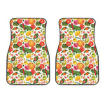 Vegan Fruits And Vegetables Print Front Car Floor Mats