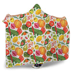 Vegan Fruits And Vegetables Print Hooded Blanket
