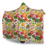 Vegan Fruits And Vegetables Print Hooded Blanket