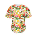 Vegan Fruits And Vegetables Print Men's Baseball Jersey