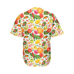 Vegan Fruits And Vegetables Print Men's Baseball Jersey