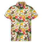 Vegan Fruits And Vegetables Print Men's Short Sleeve Shirt