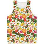 Vegan Fruits And Vegetables Print Men's Tank Top