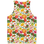 Vegan Fruits And Vegetables Print Men's Tank Top