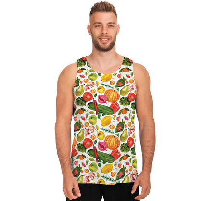 Vegan Fruits And Vegetables Print Men's Tank Top