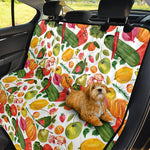 Vegan Fruits And Vegetables Print Pet Car Back Seat Cover
