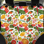 Vegan Fruits And Vegetables Print Pet Car Back Seat Cover