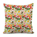 Vegan Fruits And Vegetables Print Pillow Cover