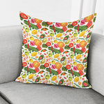 Vegan Fruits And Vegetables Print Pillow Cover