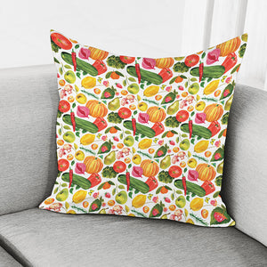 Vegan Fruits And Vegetables Print Pillow Cover