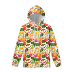 Vegan Fruits And Vegetables Print Pullover Hoodie