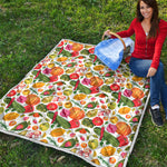 Vegan Fruits And Vegetables Print Quilt